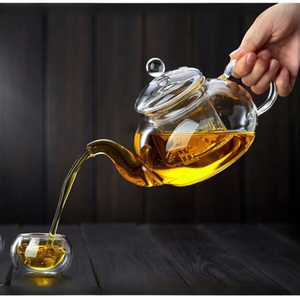400ml/1000ml Heat-resistant Glass Tea Pot Flower Kettle Kung Fu Teawear Set Tea Strainer Infuser Puer Oolong Barley Pot Teaware - Image 5