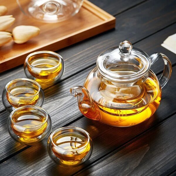 400ml/1000ml Heat-resistant Glass Tea Pot Flower Kettle Kung Fu Teawear Set Tea Strainer Infuser Puer Oolong Barley Pot Teaware - Image 2