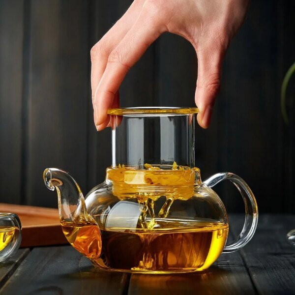 400ml/1000ml Heat-resistant Glass Tea Pot Flower Kettle Kung Fu Teawear Set Tea Strainer Infuser Puer Oolong Barley Pot Teaware - Image 3