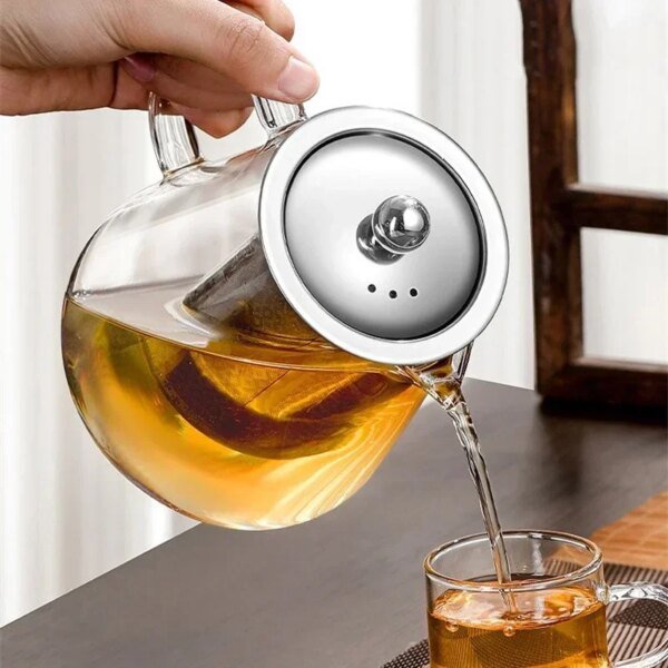 450ml-950ml Heat Resistant Glass Teapot with Stainless Steel Tea Strainer Infuser Flower Kettle Kung Fu Teaware Puer Oolong Pot - Image 2