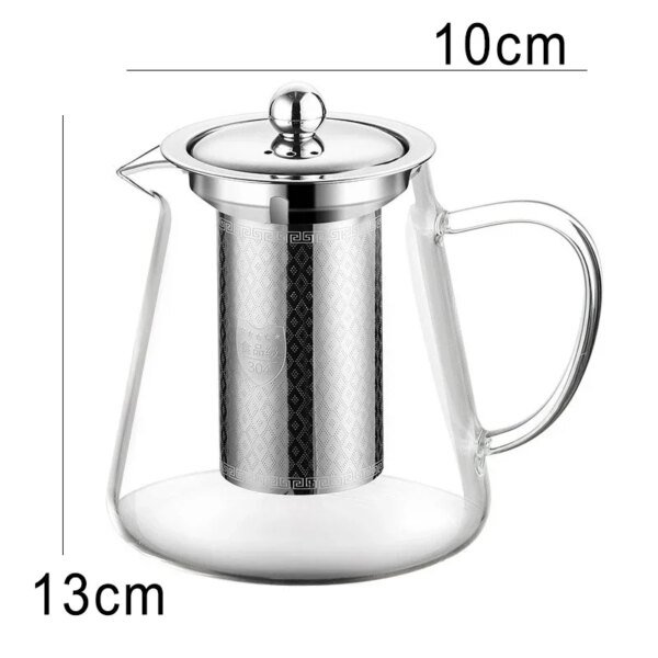 450ml-950ml Heat Resistant Glass Teapot with Stainless Steel Tea Strainer Infuser Flower Kettle Kung Fu Teaware Puer Oolong Pot - Image 6