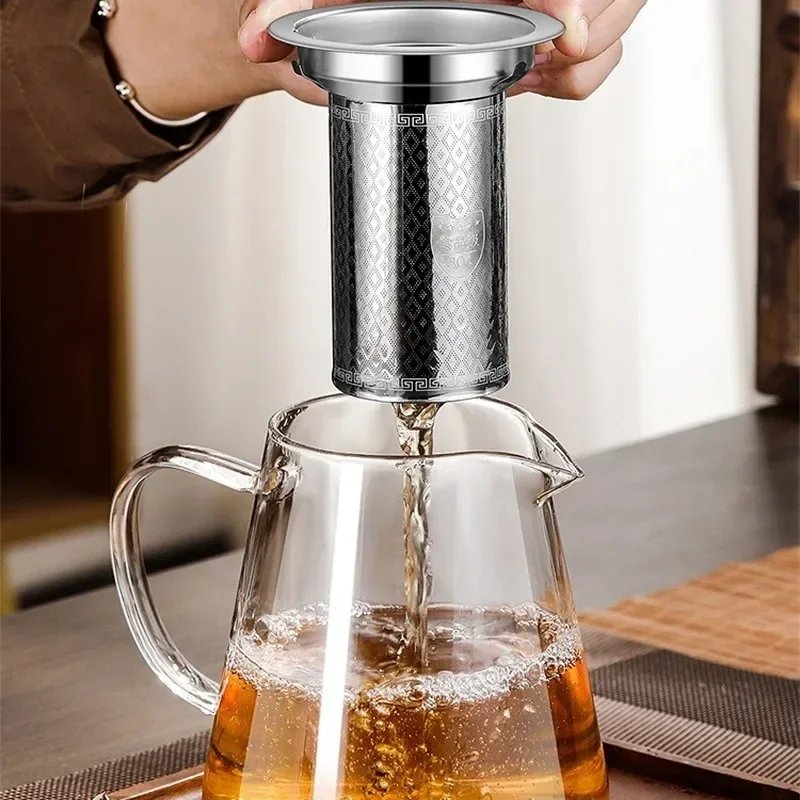 450ml-950ml Heat Resistant Glass Teapot with Stainless Steel Tea Strainer Infuser Flower Kettle Kung Fu Teaware Puer Oolong Pot
