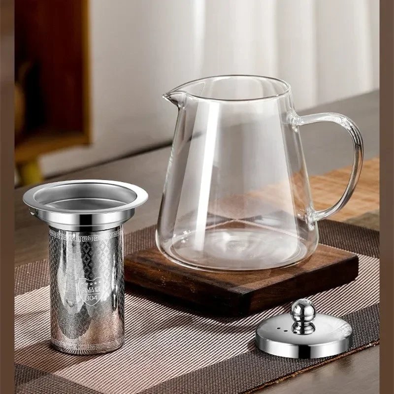450ml-950ml Heat Resistant Glass Teapot with Stainless Steel Tea Strainer Infuser Flower Kettle Kung Fu Teaware Puer Oolong Pot