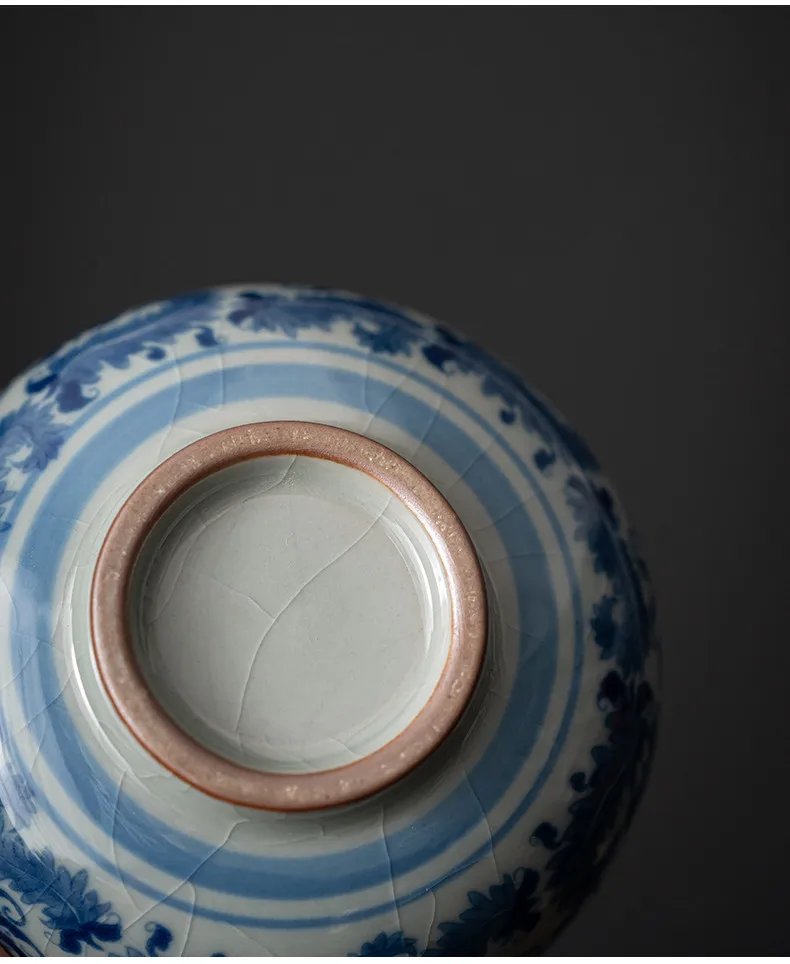 1 Pc Chinese Antique Blue and White Porcelain Teacup Travel Portable Tea Cup Ceramic Tea Bowl Master Cup Tea Set Accessories