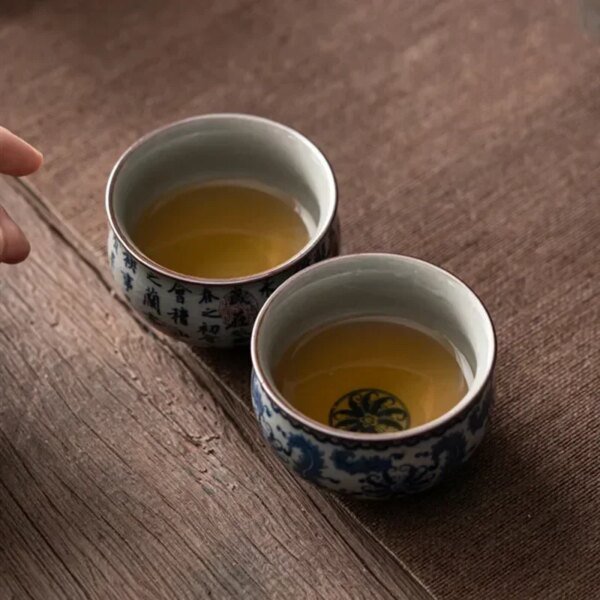 1 Pc Chinese Antique Blue and White Porcelain Teacup Travel Portable Tea Cup Ceramic Tea Bowl Master Cup Tea Set Accessories - Image 5