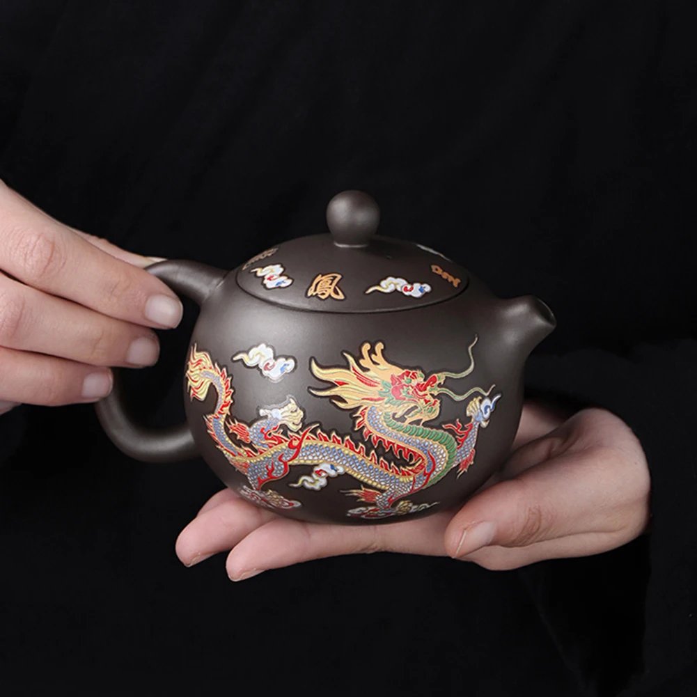 Heat changes color Zi Sha Pot 135/155/225/350ml Household Chinese Dragon and Phoenix Tea Pot and Tea Set upon Tea Infuser Heat changes color Zi Sha Pot 135/155/225/350ml Household Chinese Dragon and Phoenix Tea Pot and Tea Set upon Tea Infuser