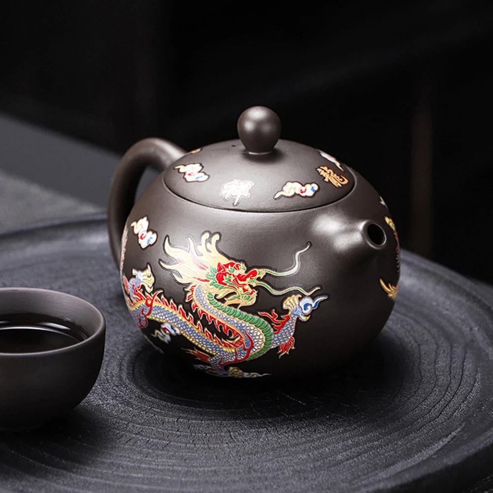 Heat changes color Zi Sha Pot 135/155/225/350ml Household Chinese Dragon and Phoenix Tea Pot and Tea Set upon Tea Infuser Heat changes color Zi Sha Pot 135/155/225/350ml Household Chinese Dragon and Phoenix Tea Pot and Tea Set upon Tea Infuser