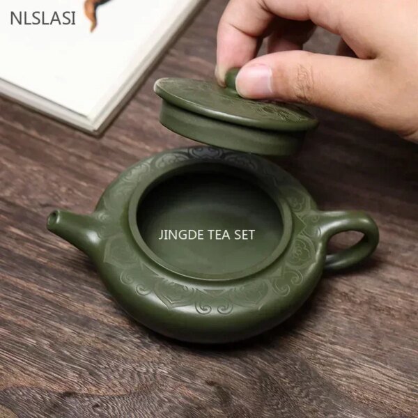 170ml Antique Yixing Purple Clay Teapot Raw Ore Green Mud Filter Tea Infuser Handmade Beauty Tea Pot Chinese Zisha Teaware - Image 5