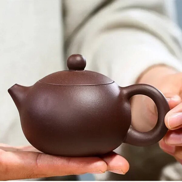 100ml Yixing Boutique Purple Clay Teapots Ball Shaped Infuser Xishi Tea Pot Beauty Kettle Customized Zisha Tea Set Authentic - Image 3