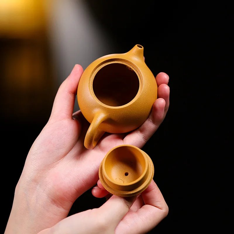 100ml Yixing Boutique Purple Clay Teapots Ball Shaped Infuser Xishi Tea Pot Beauty Kettle Customized Zisha Tea Set Authentic