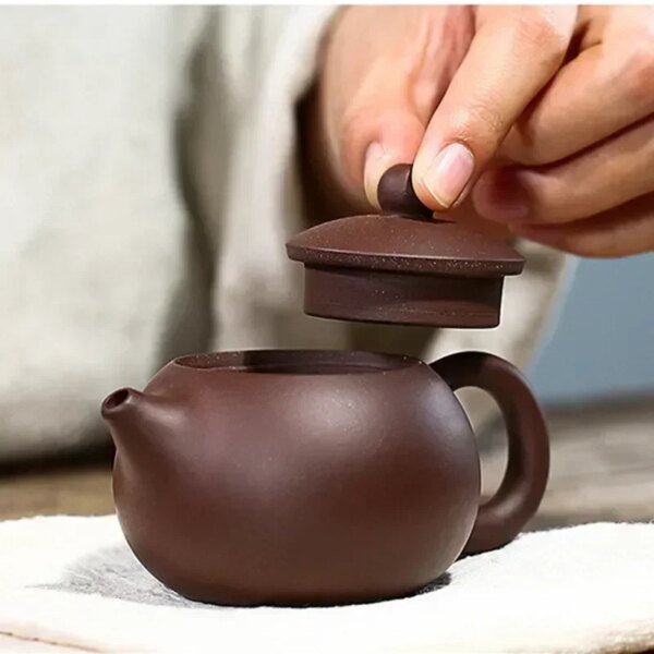100ml Yixing Boutique Purple Clay Teapots Ball Shaped Infuser Xishi Tea Pot Beauty Kettle Customized Zisha Tea Set Authentic - Image 4