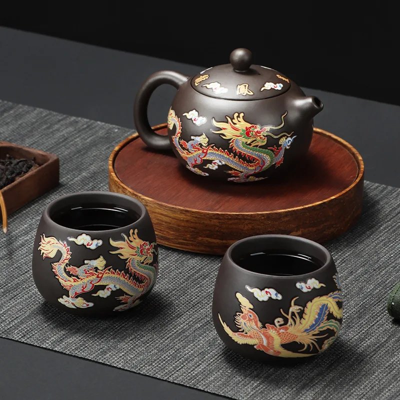 Chinese Style Color-changing Purple Clay Teapot Anti-Scald Handle Tea Brewer Teapots Kettle Gift Tea Set Ceramics And Pottery Chinese Style Color-changing Purple Clay Teapot Anti-Scald Handle Tea Brewer Teapots Kettle Gift Tea Set Ceramics And Pottery