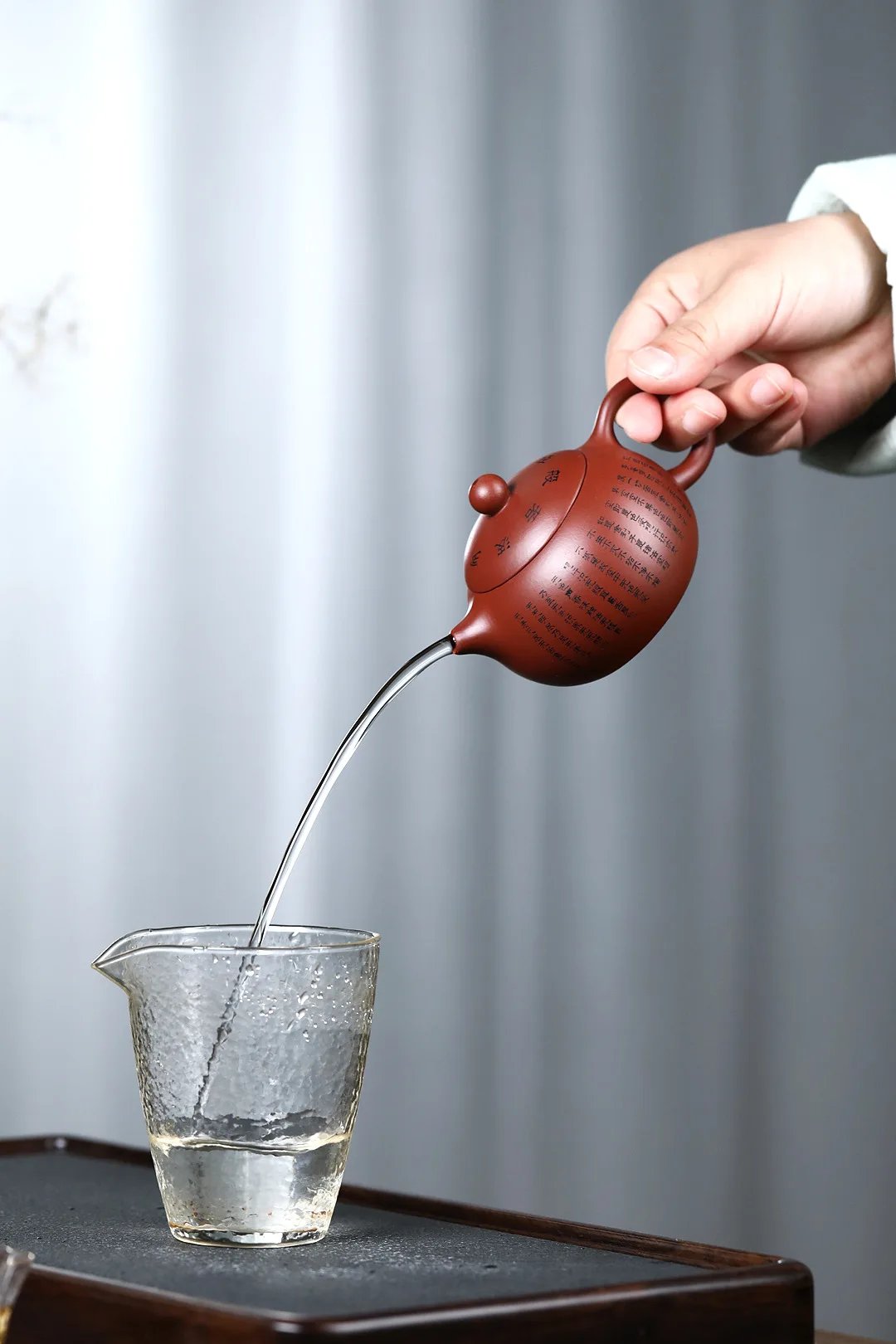 150ML Handcrafted Buddhist Scriptures Yixing Purple Clay Teapot Small Capacity Traditional Chinese Kettle Puer Oolong Tea Set