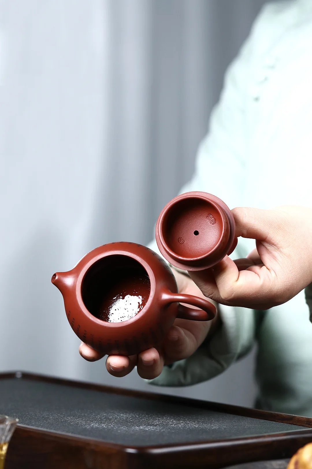 150ML Handcrafted Buddhist Scriptures Yixing Purple Clay Teapot Small Capacity Traditional Chinese Kettle Puer Oolong Tea Set