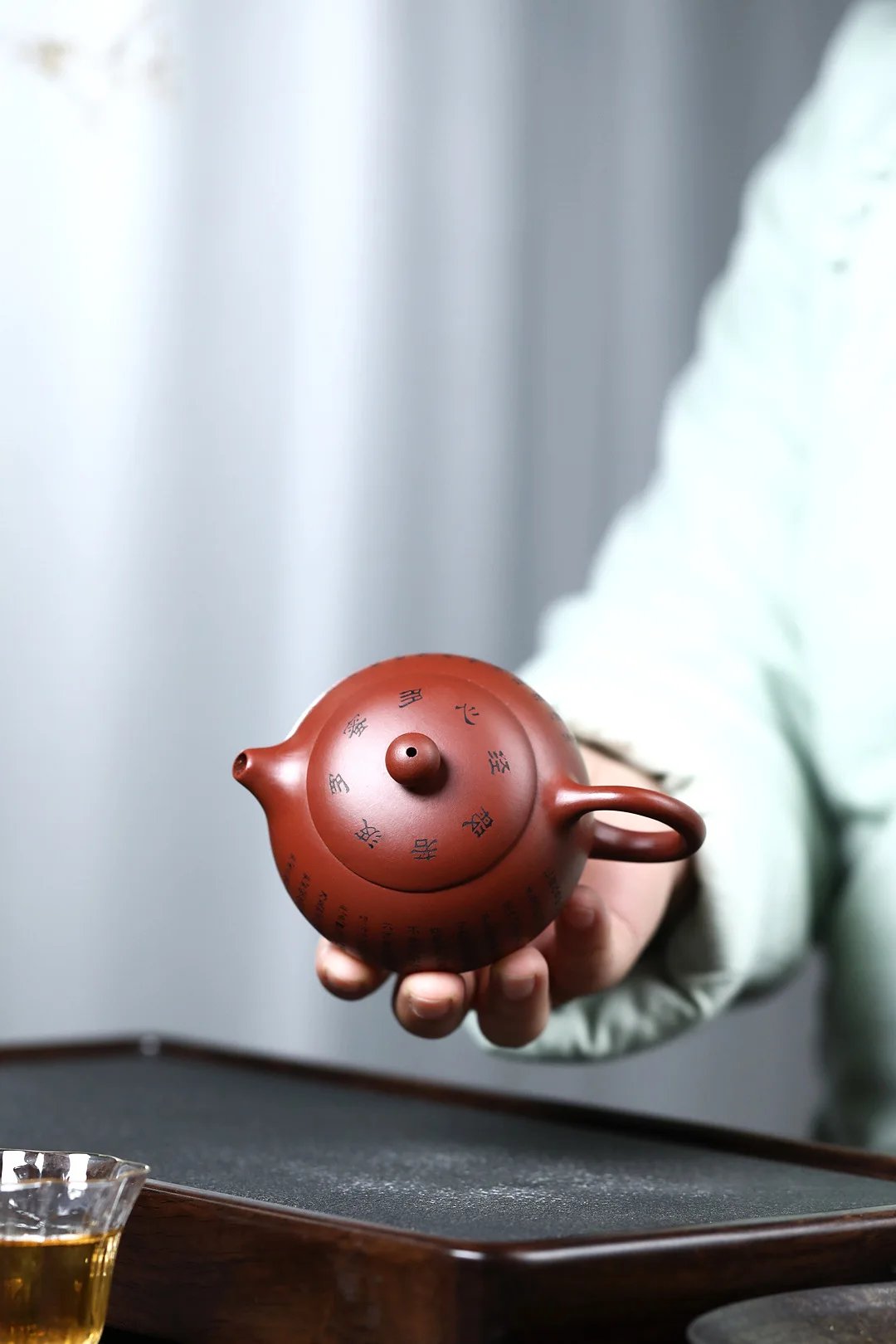 150ML Handcrafted Buddhist Scriptures Yixing Purple Clay Teapot Small Capacity Traditional Chinese Kettle Puer Oolong Tea Set