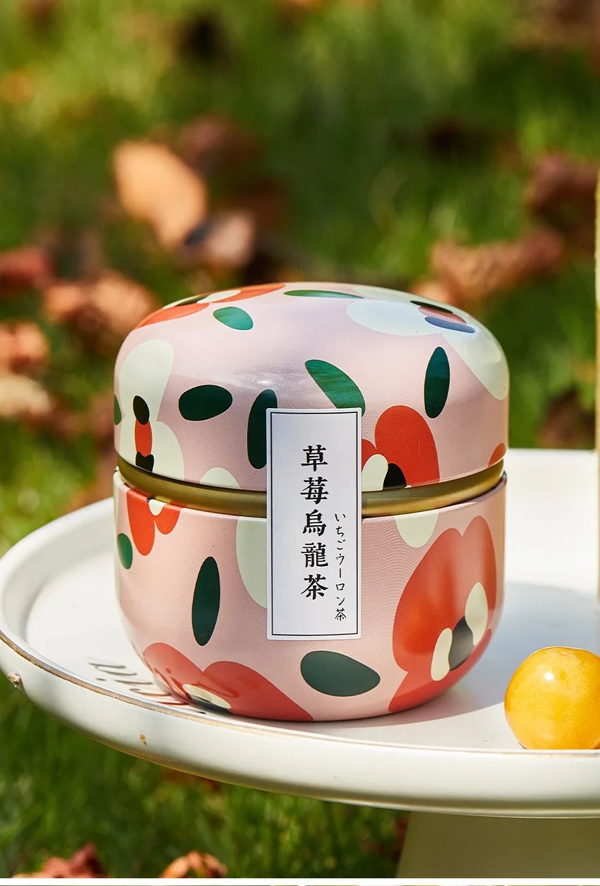 Portable Tea Box Universal Tea Storage Sealed Container Retro Pattern Printed Metal Jars Kitchen Organizer Cans Tins Box