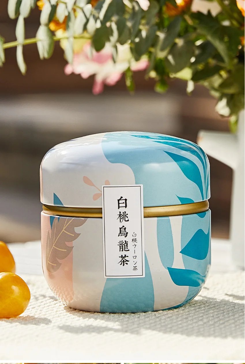 Portable Tea Box Universal Tea Storage Sealed Container Retro Pattern Printed Metal Jars Kitchen Organizer Cans Tins Box