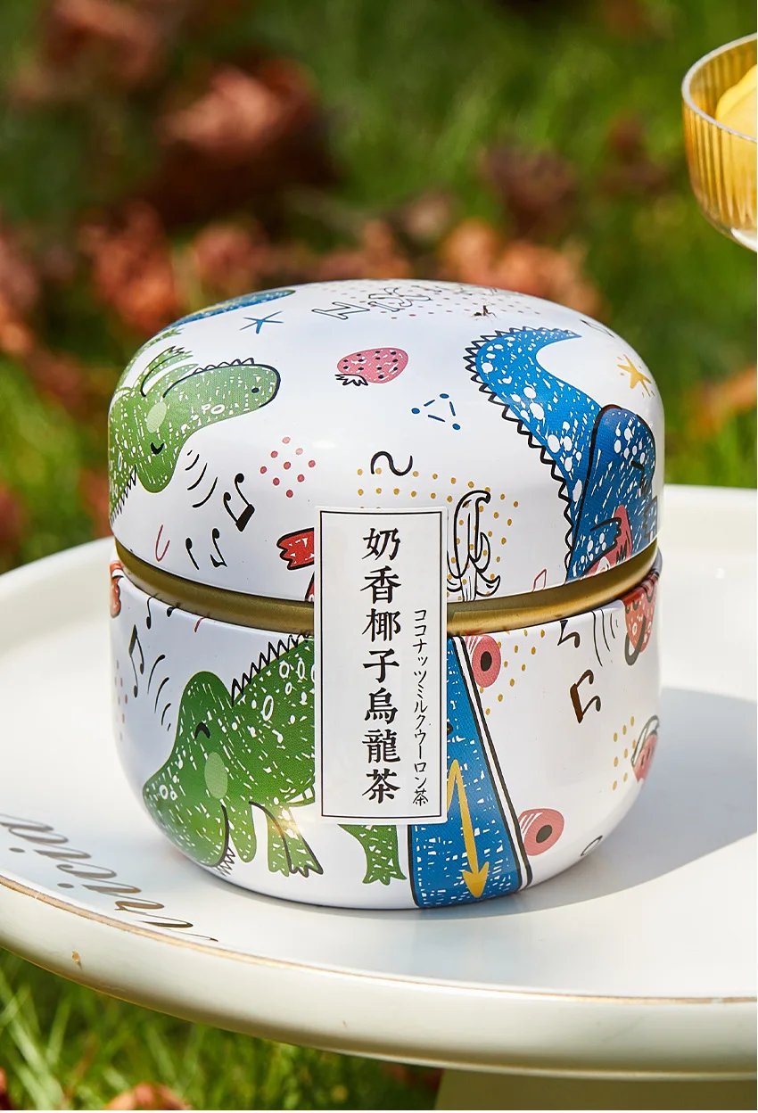 Portable Tea Box Universal Tea Storage Sealed Container Retro Pattern Printed Metal Jars Kitchen Organizer Cans Tins Box