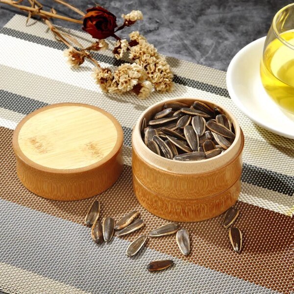 Natural Bamboo Food Storage Box Tea Nut Spice Storage Box Tea Canister Eco-friendly Organizer Jar Kitchen Containers - Image 5