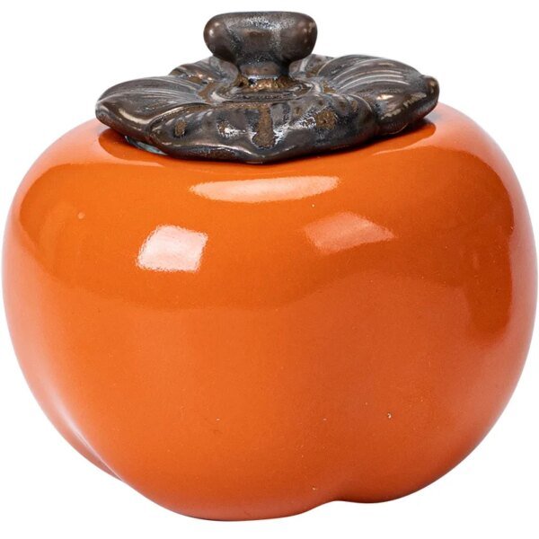 Tea Caddies Persimmon Tea Pot Household Ceramic Spice Storage Tank Pottery Jar Seasoning Container Small Storage Pot Ornament - Image 6