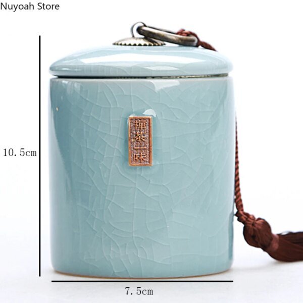Household Tea Box Ceramic Pot Storage Sealed Pot Coffee Storage Pot Living Room Coffee Table Decoration Kitchen Grain Dispenser - Image 6