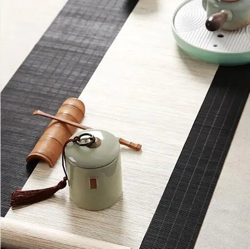 Household Tea Box Ceramic Pot Storage Sealed Pot Coffee Storage Pot Living Room Coffee Table Decoration Kitchen Grain Dispenser