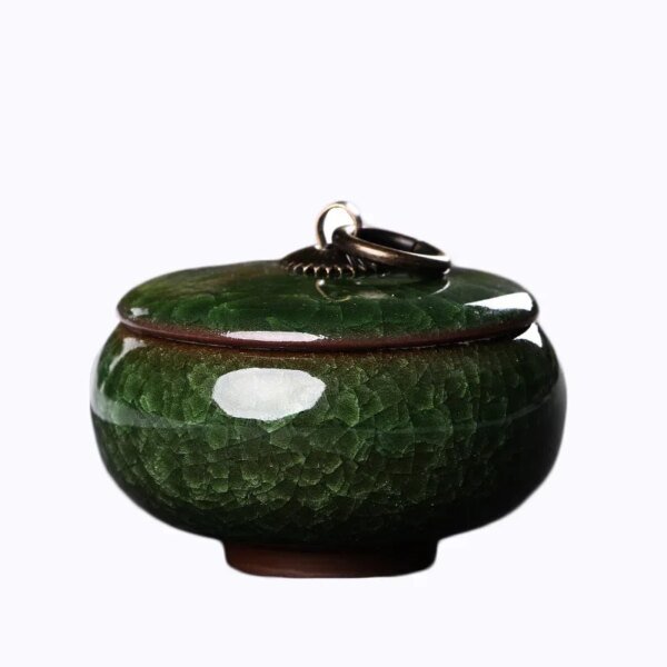 Modern Color Cracked Ceramic Sealed Storage Tank Travel Portable Tea Caddy Tea Set Necklace Ring Jewelry Storage Box Home Decor - Image 5