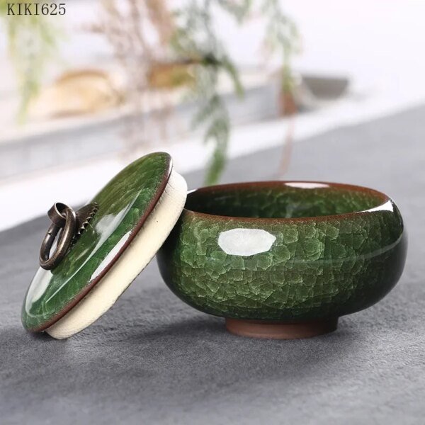 Modern Color Cracked Ceramic Sealed Storage Tank Travel Portable Tea Caddy Tea Set Necklace Ring Jewelry Storage Box Home Decor - Image 3