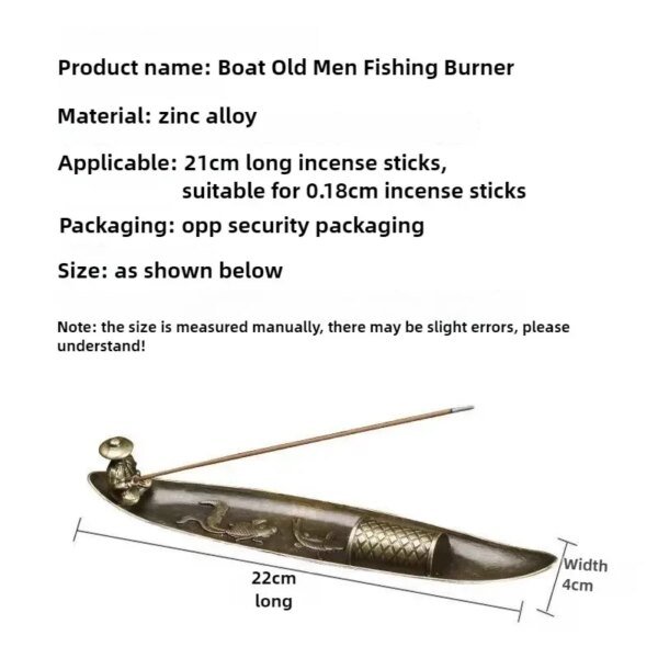 Creative Incense Holder Aromatherapy Ornament Incense Holder Boat Old Men Fishing Japanese Style Incense Stick Burner Home Decor - Image 6