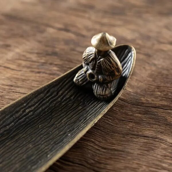 Creative Incense Holder Aromatherapy Ornament Incense Holder Boat Old Men Fishing Japanese Style Incense Stick Burner Home Decor - Image 4