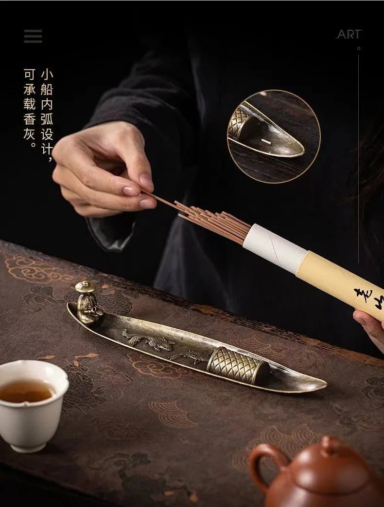 Creative Incense Holder Aromatherapy Ornament Incense Holder Boat Old Men Fishing Japanese Style Incense Stick Burner Home Decor Creative Incense Holder Aromatherapy Ornament Incense Holder Boat Old Men Fishing Japanese Style Incense Stick Burner Home Decor