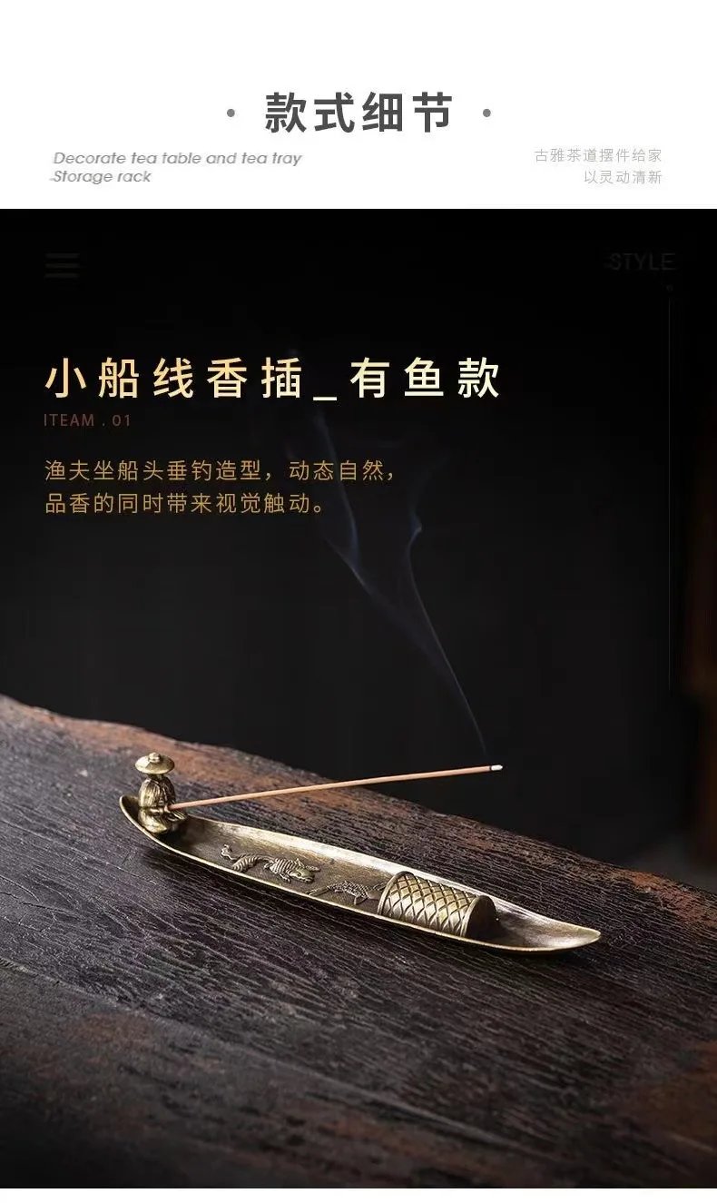 Creative Incense Holder Aromatherapy Ornament Incense Holder Boat Old Men Fishing Japanese Style Incense Stick Burner Home Decor Creative Incense Holder Aromatherapy Ornament Incense Holder Boat Old Men Fishing Japanese Style Incense Stick Burner Home Decor