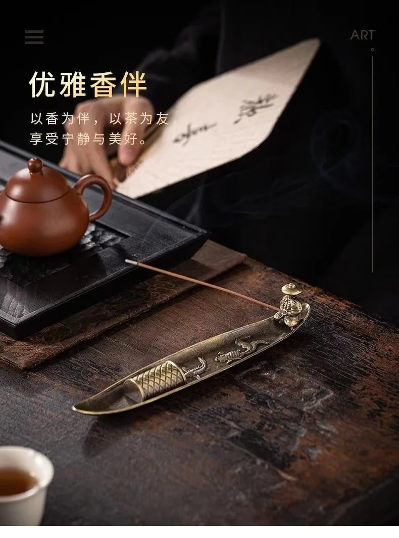 Creative Incense Holder Aromatherapy Ornament Incense Holder Boat Old Men Fishing Japanese Style Incense Stick Burner Home Decor Creative Incense Holder Aromatherapy Ornament Incense Holder Boat Old Men Fishing Japanese Style Incense Stick Burner Home Decor