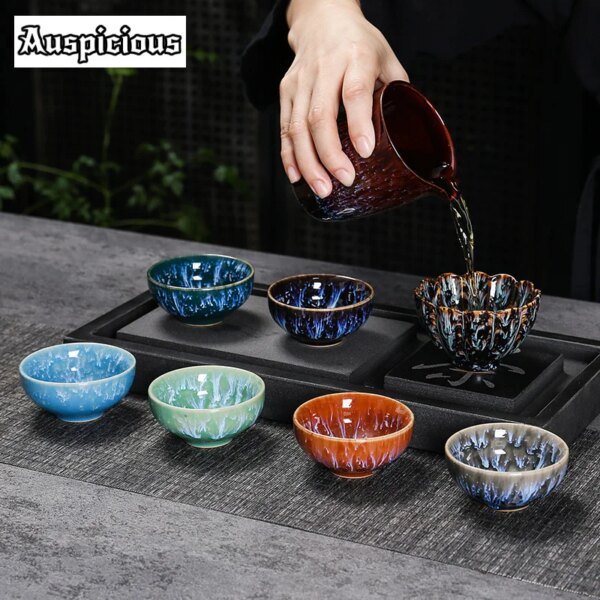 45ml Mini Tea Bowl Kiln Transformation Ceramic Tea Cup Chinese Kung Fu Teacup Espresso Coffee Cups Jianzhan Afternoon Teacups - Image 6