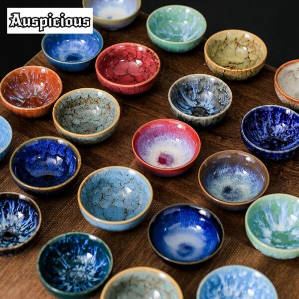 45ml Mini Tea Bowl Kiln Transformation Ceramic Tea Cup Chinese Kung Fu Teacup Espresso Coffee Cups Jianzhan Afternoon Teacups - Image 2