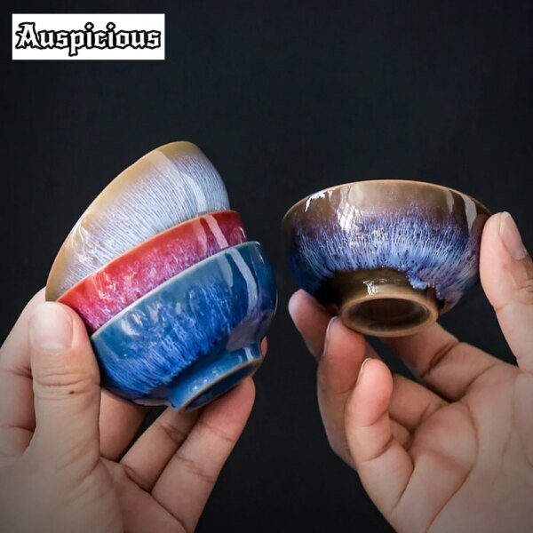 45ml Mini Tea Bowl Kiln Transformation Ceramic Tea Cup Chinese Kung Fu Teacup Espresso Coffee Cups Jianzhan Afternoon Teacups - Image 5