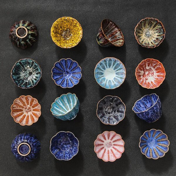 1pc Multicolor Kiln Fambe Porcelain Tea Cup Large Kung Fu Temmoku Glaze Ceramics Japanese Master Teacup Retro Single Tea Cups - Image 3