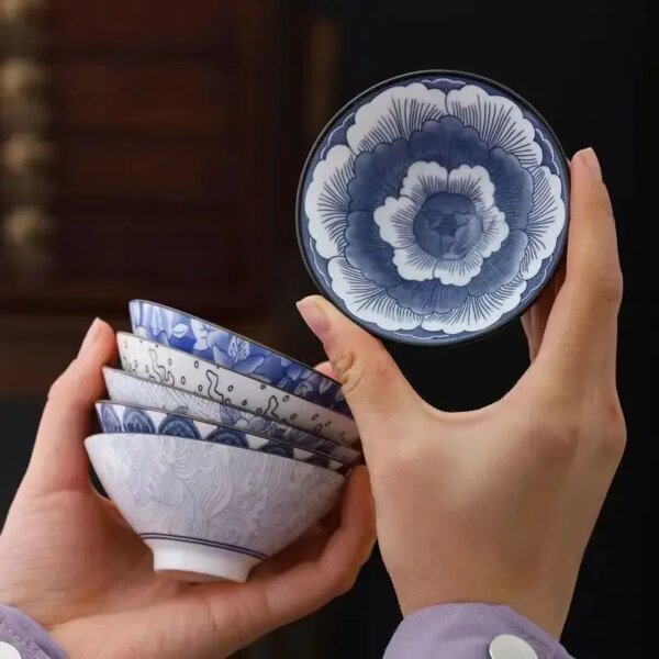 70ML Blue and White Porcelain Tea Cup Handmade Dragon Phoenix Fish Pavilion Chinese Kungfu Teacup Ceremony Teaware Master Cups - Image 3
