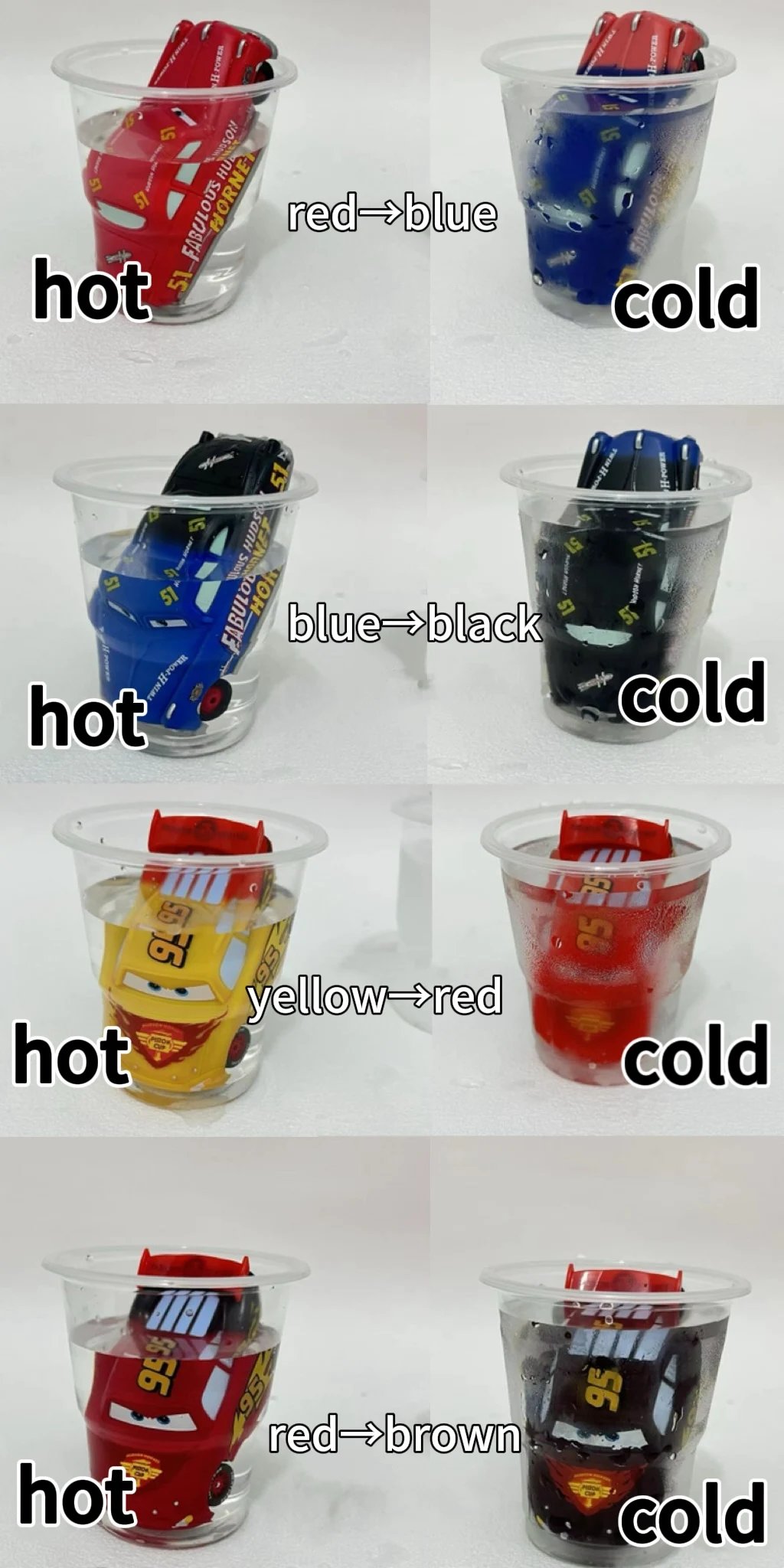 MINISO Disney Pixar Cars 3 Temperature-variable Model Lightning Mcqueen Racing Family Mack Uncle Car Toy Boy Girl Children Gift