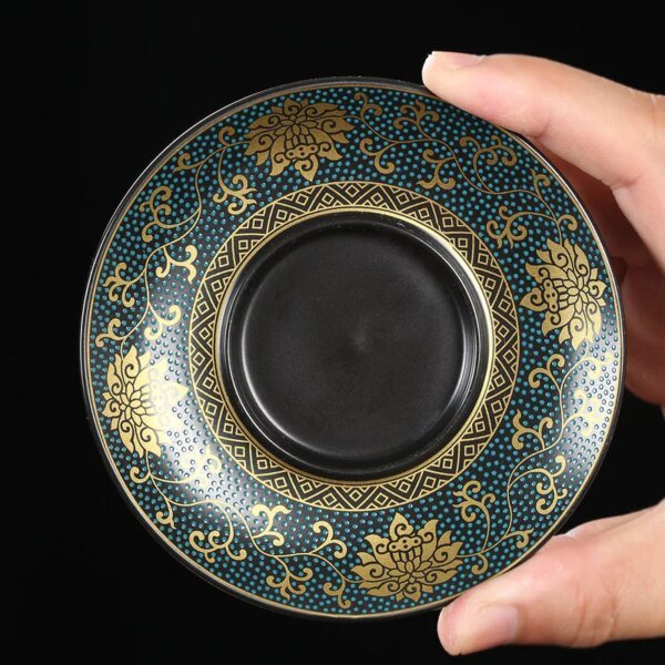 Chinese Teaset Classical Black Clay Gaiwan Tea Cups Tureen 180ml Lid Bowl Saucer Traditional Handmade Tea Brew Tea Cup - Image 3